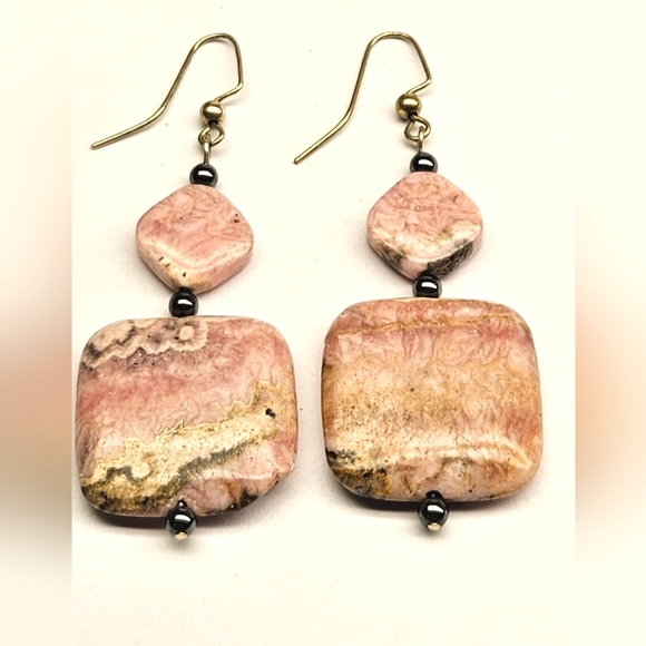 Pink Rhodonite Earrings - Picture 6 of 6